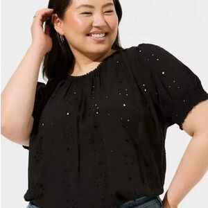 Torrid Black Eyelet Top